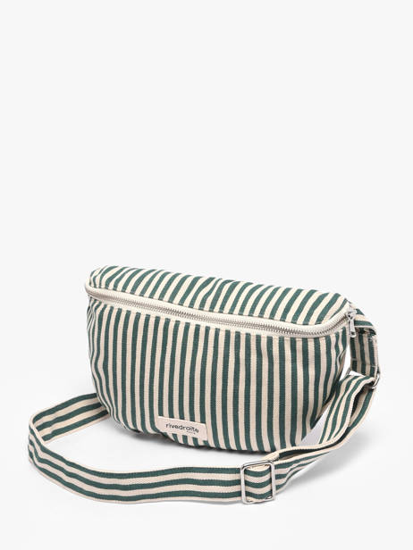 Recycled Coton Custine Striped Belt Bag Rivedroite Green spring striped CUSTSTRI other view 1