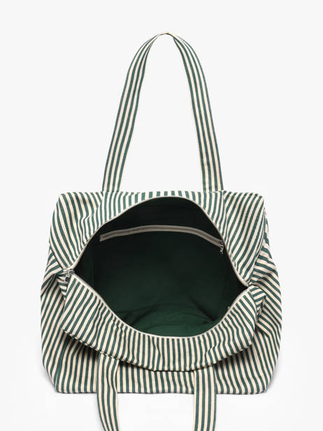 Shoulder Bag Célestins Striped Recycled Cotton Rivedroite Green spring striped CELESTRI other view 2
