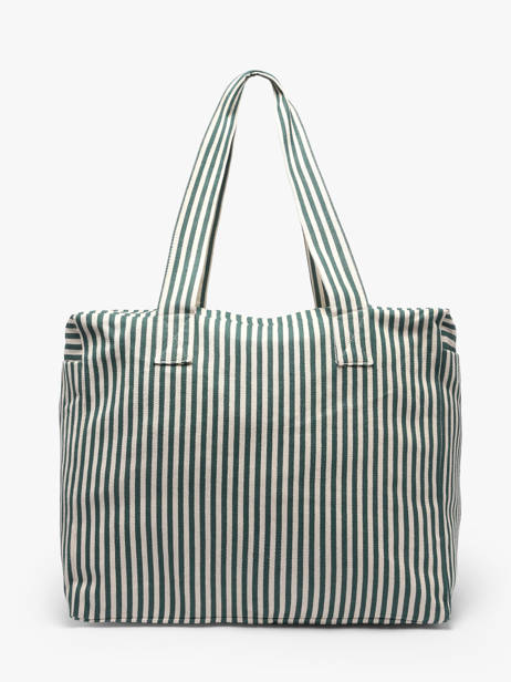 Shoulder Bag Célestins Striped Recycled Cotton Rivedroite Green spring striped CELESTRI other view 3