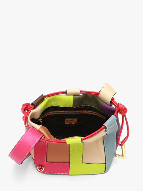 Small Leather Elles Colorblock Bucket Bag Lancel Multicolor elles A14203 other view 3