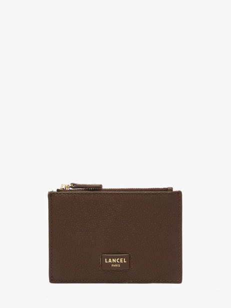 Leather Ninon Card Holder Lancel Brown ninon A14079