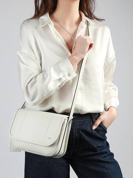 Medium Leather Victoire Crossbody Bag Lancel White victoire A13992 other view 1