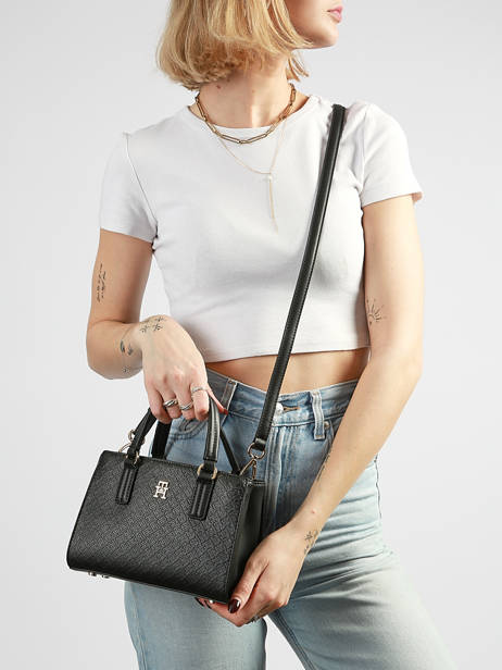 Sac Porté Main Th Daily Polyester Tommy hilfiger Noir th daily AW18416 vue secondaire 1