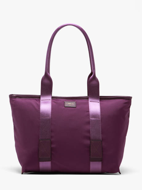 Medium Mistral Rollable Tote Bag Nylon And Leather Lancel Violet mistral A13995
