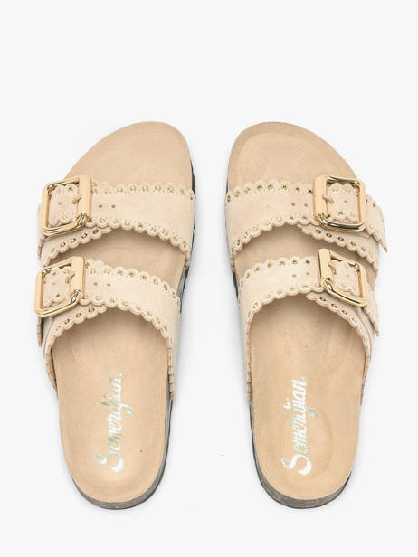 Mules Avec Brides En Cuir Semerdjian Beige women ARIANNA vue secondaire 3