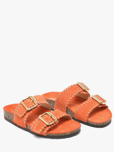 Mules Avec Brides En Cuir Semerdjian Orange women ARIANNA vue secondaire 1