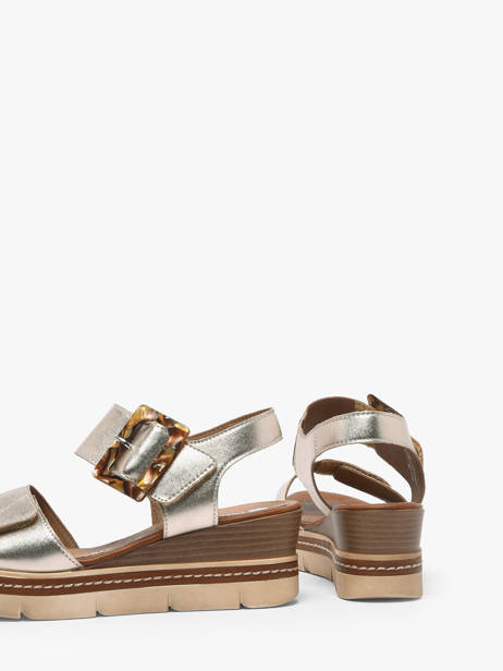 Wedge Sandals In Leather Remonte Gold women 90 other view 2