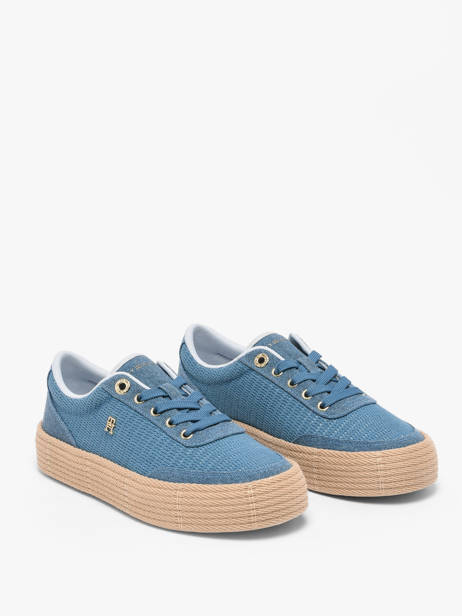 Sneakers In Leather Tommy hilfiger Blue women 91730G3 other view 1