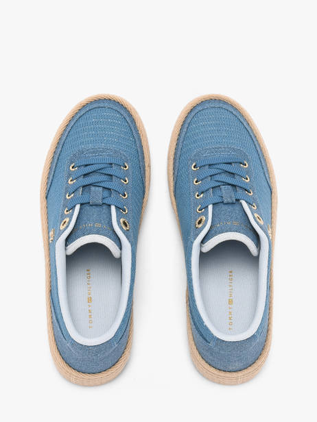 Sneakers In Leather Tommy hilfiger Blue women 91730G3 other view 3