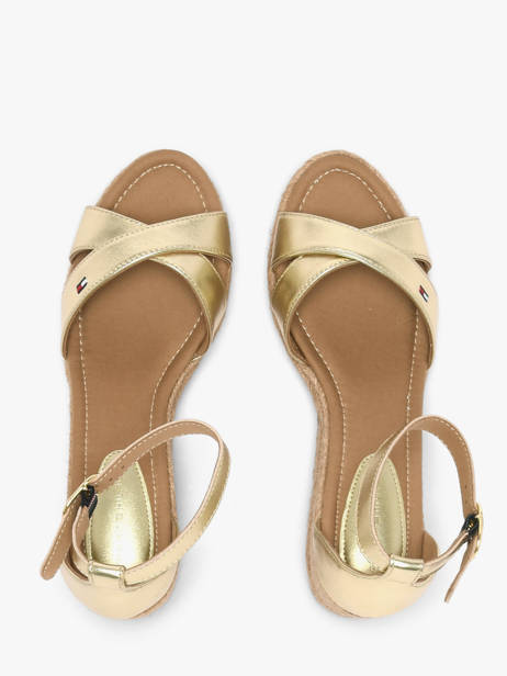 Sandals In Leather Tommy hilfiger Gold women 93330HS other view 3