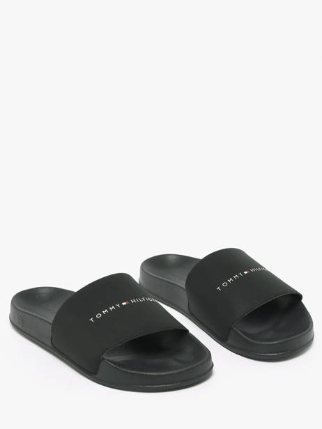 Flip Flops In Leather Tommy hilfiger Black men 5799BDS other view 1