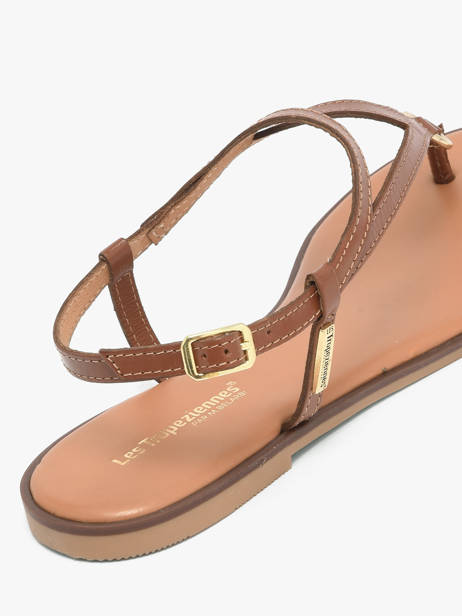 Flip Flops In Leather Les tropeziennes Brown women HATOME other view 2