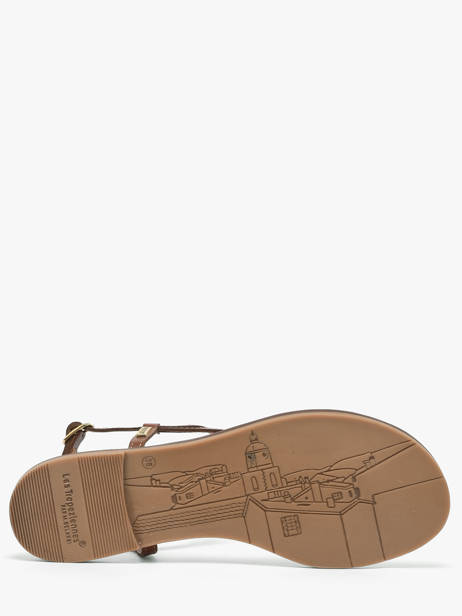 Flip Flops In Leather Les tropeziennes Brown women HATOME other view 4