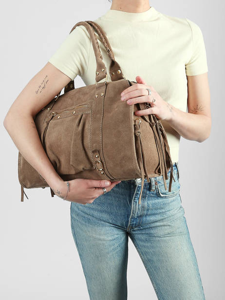 A4 Size Shoulder Bag Velvet Milano Brown velvet VE24095O other view 1