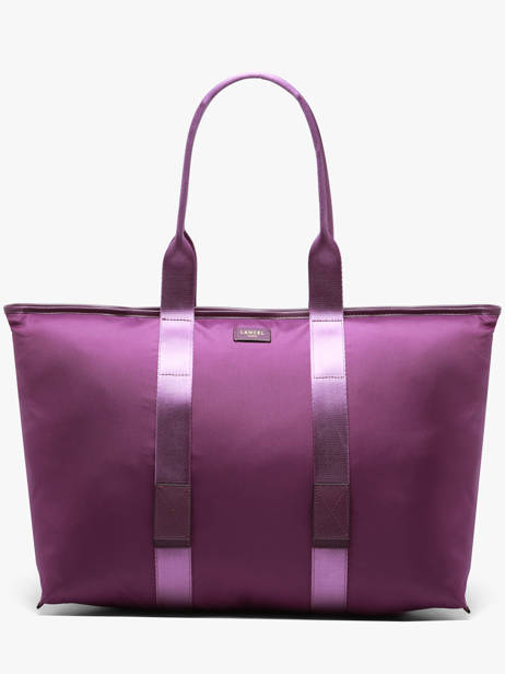 Large Tote Bag Mistral Rollable Nylon And Leather Lancel Violet mistral A13996