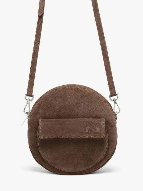 Sac Bandoulière Dorine Cuir Daim Nathan baume Marron nathan 32PS vue secondaire 1