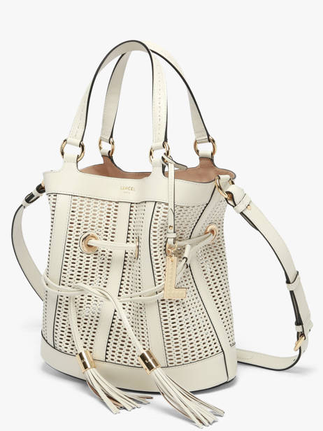 Medium Leather Premier Flirt Ajouré Bucket Bag Lancel White premier flirt A14010 other view 2