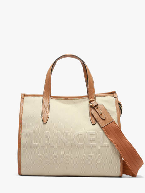 Sac Cabas Zippé M Jour Toilet Et Cuir Lancel Beige jour A14027