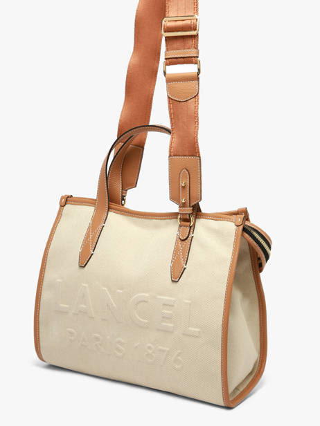 Sac Cabas Zippé M Jour Toilet Et Cuir Lancel Beige jour A14027 vue secondaire 1