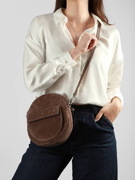 Suede Leather Dorine Crossbody Bag Nathan baume Brown nathan 32PS other view 1