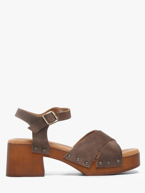 Heeled Sandals In Leather Semerdjian Brown women MICOL