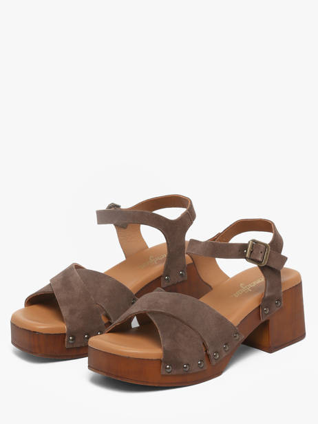 Heeled Sandals In Leather Semerdjian Brown women MICOL other view 1