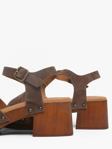 Heeled Sandals In Leather Semerdjian Brown women MICOL other view 2