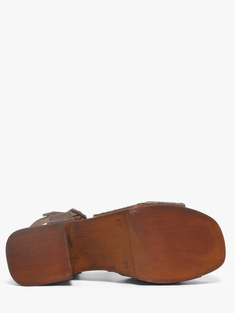 Heeled Sandals In Leather Semerdjian Brown women MICOL other view 4
