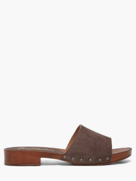 Slippers In Leather Semerdjian Brown women IOLE