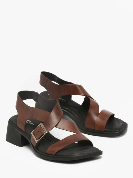 Heeled Sandals In Leather Pavement Brown women 25273 other view 1