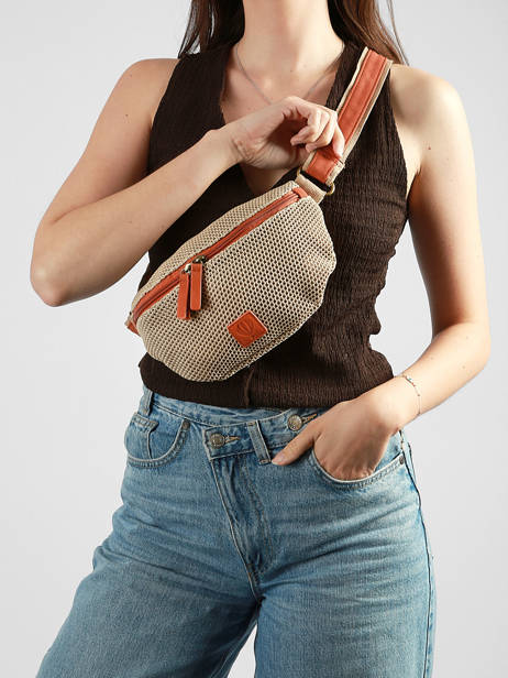 Belt Bag Le voyage en panier Beige resille PM958 other view 1
