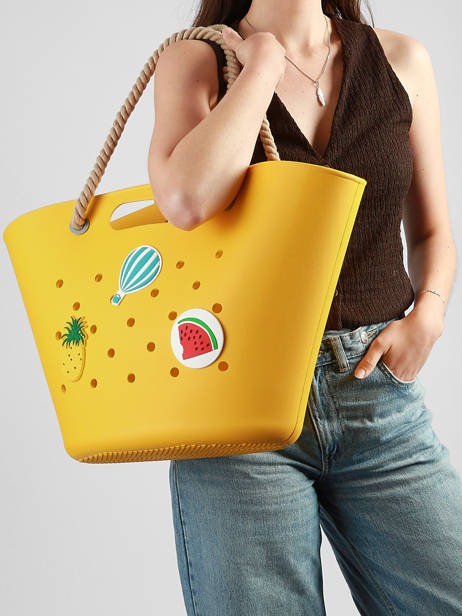Sac Porté épaule Tutti Frutti Le voyage en panier Jaune tutti frutti PM986 vue secondaire 1