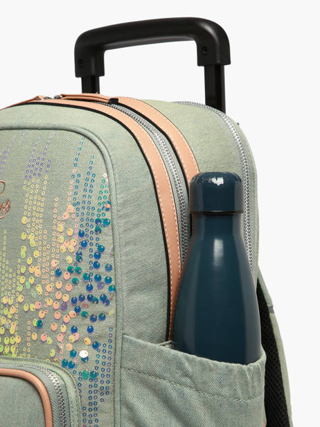 2-compartment Wheeled Schoolbag Vintage Fantasy Cameleon Green vintage fantasy SR40 other view 7