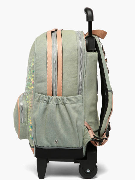 2-compartment Wheeled Schoolbag Vintage Fantasy Cameleon Green vintage fantasy SR40 other view 3