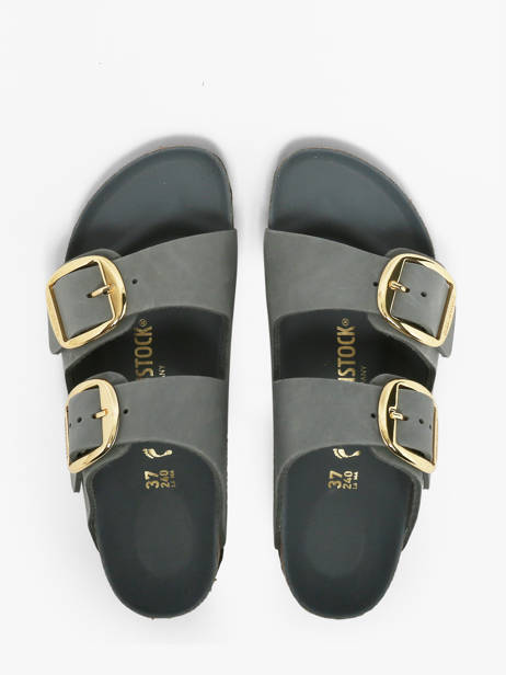 Slippers In Leather Birkenstock Gray women 1032071 other view 4