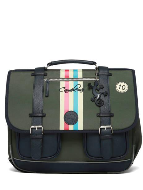 Cartable 3 Compartiments Cameleon Bleu vintage urban CA41 vue secondaire 7