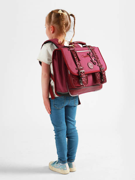 Satchel For Kids 2 Compartments Vintage Fantasy Cameleon Violet vintage fantasy CA35 other view 1