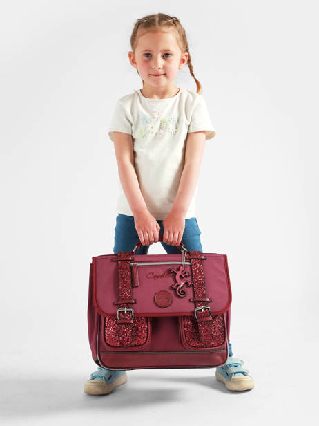 Satchel For Kids 2 Compartments Vintage Fantasy Cameleon Violet vintage fantasy CA35 other view 2