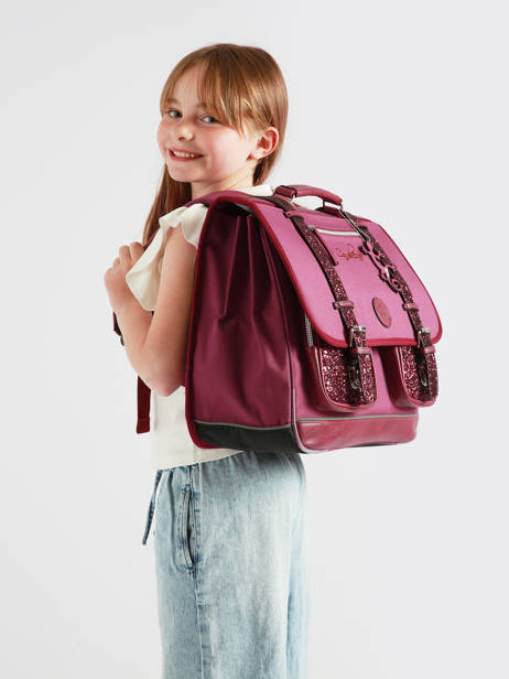 Satchel For Kids 3 Compartments Vintage Fantasy Cameleon Violet vintage fantasy CA41 other view 1