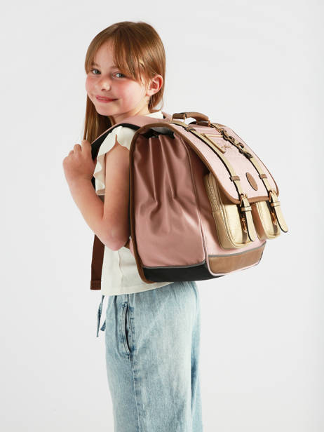 Cartable Enfant 3 Compartiments Cameleon Marron vintage fantasy CA41 vue secondaire 1