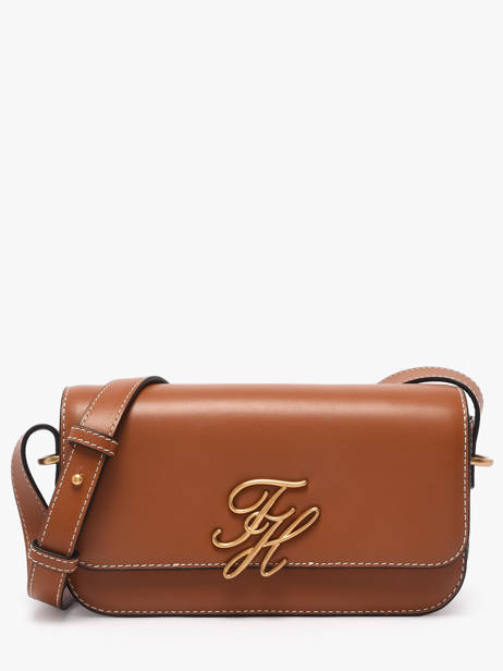 Shoulder Bag Th Script Leather Tommy hilfiger Brown th script AW18399