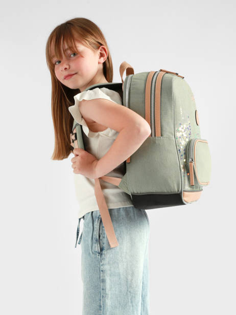 2-compartment Backpack Vintage Fantasy Cameleon Green vintage fantasy SO40 other view 1