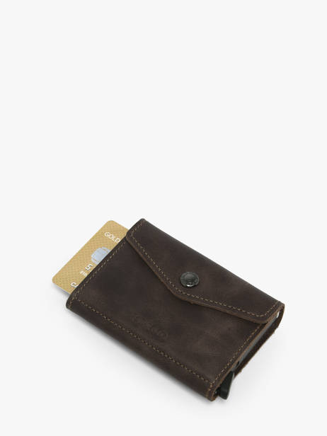 Porte-cartes Cuir Secrid Marron vintage EV vue secondaire 2