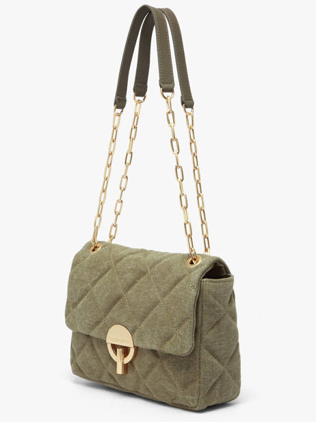 Grand Sac Bandoulière Moon En Lin Vanessa bruno Vert moon 70V40329 vue secondaire 2