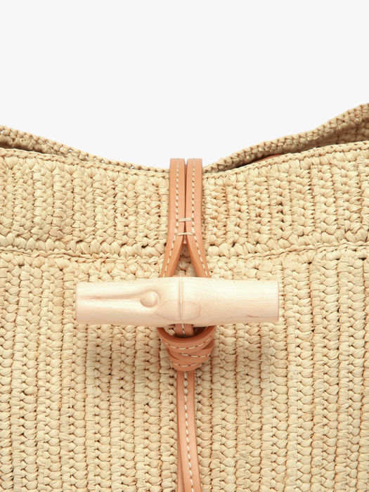 Longchamp Le roseau raphia Sacs porté travers Beige