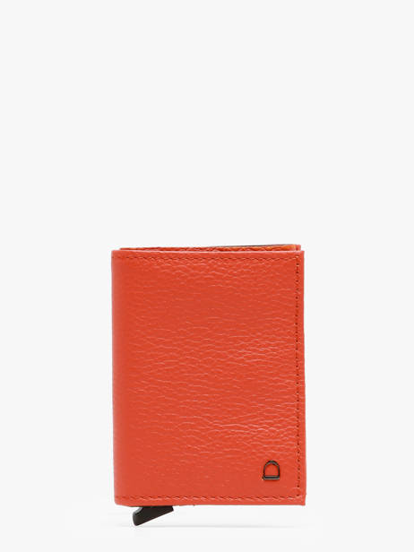 Porte-cartes Cuir Etrier Orange madras EMAD5020