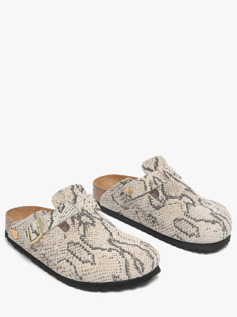 Mules En Cuir Birkenstock Gris women 1033086 vue secondaire 1