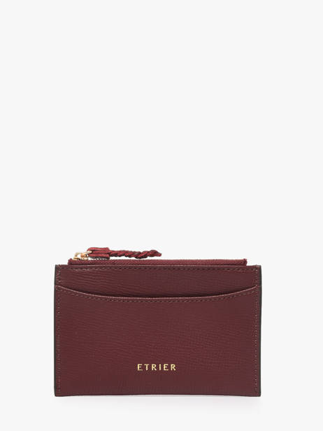 Porte-cartes Cuir Etrier Rouge torsade ETOS094M