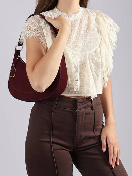 Sac Porté épaule Altesse Suede Cuir Etrier Rouge altesse suede EASU017M vue secondaire 1