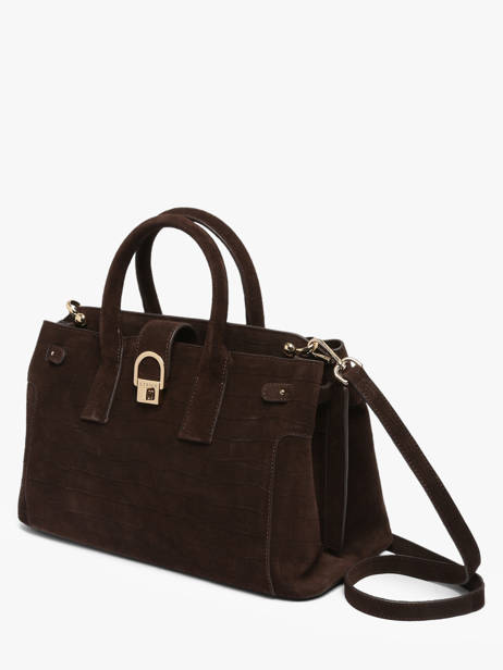 Sac Porté Main M Equestre Croco Cuir Etrier Marron equestre croco EEQC142M vue secondaire 3